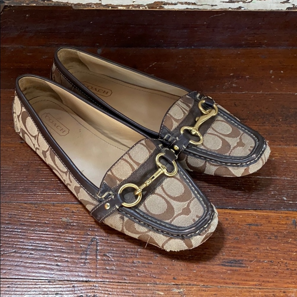 Coach monogram brown loafers